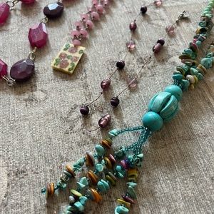 Purple turquoise necklace bundle